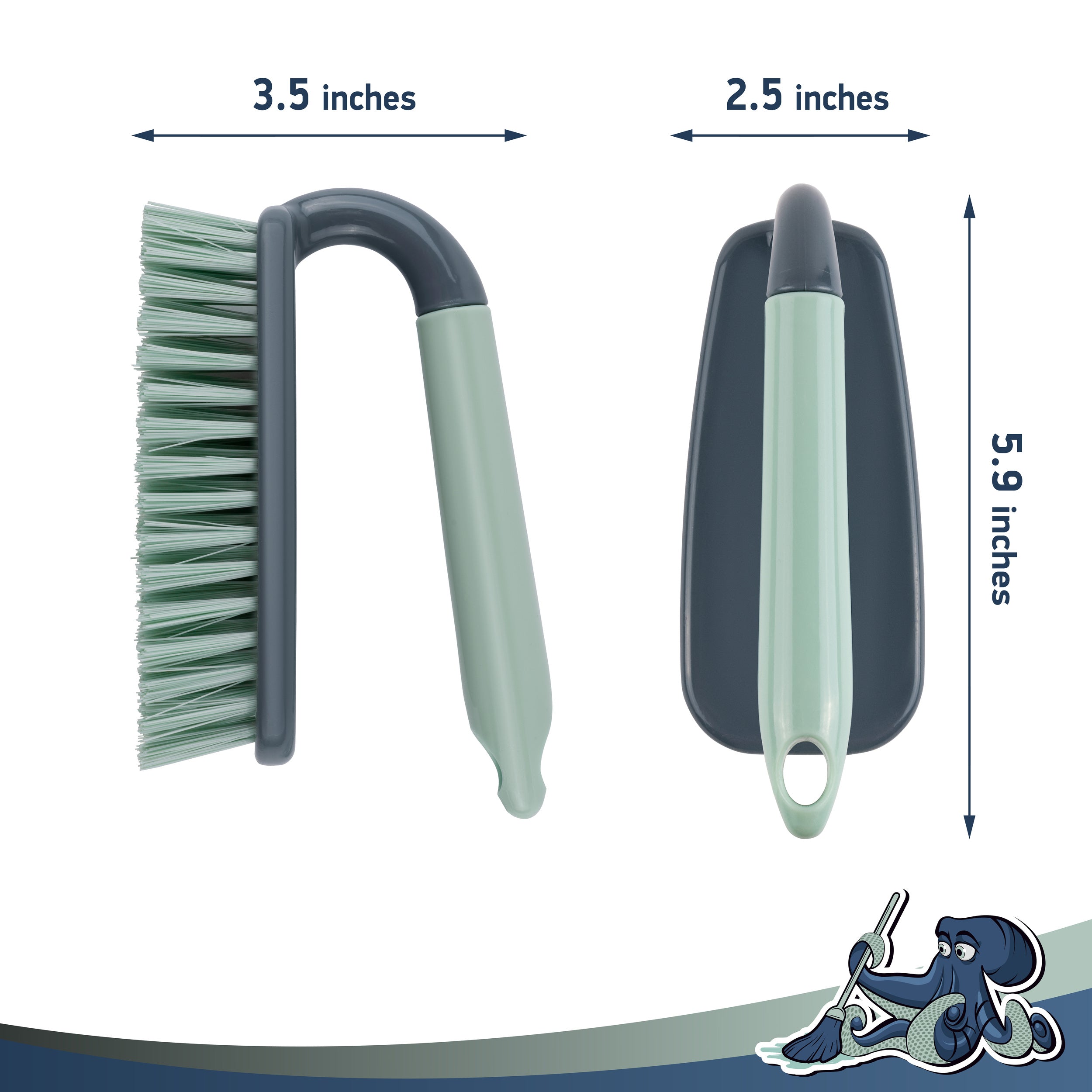 Scrub Brush | Shower Cleaning Brush | Comfort Grip & Stiff Flexible Bristles | Ideal for Cleaning Bathroom, Shower, Kitchen, Sink | Bristle Brush for Household Use, 2 Pack
