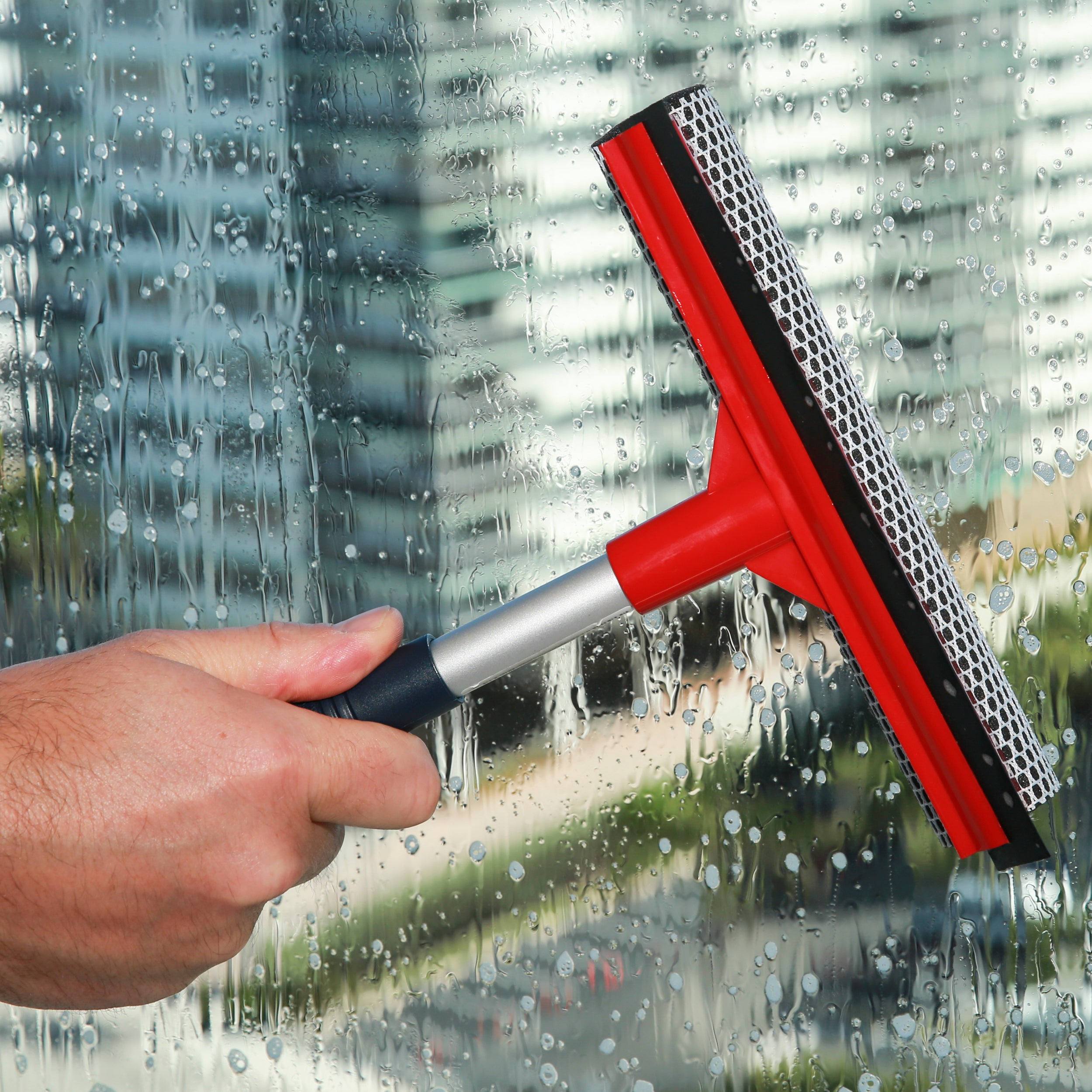 DSV Standard Window Squeegee for Window Cleaning, Window Cleaner Tool for Car Windshield, Shower Door, Boat | 2-in-1 Mini Squeegee for Home and Car Windows