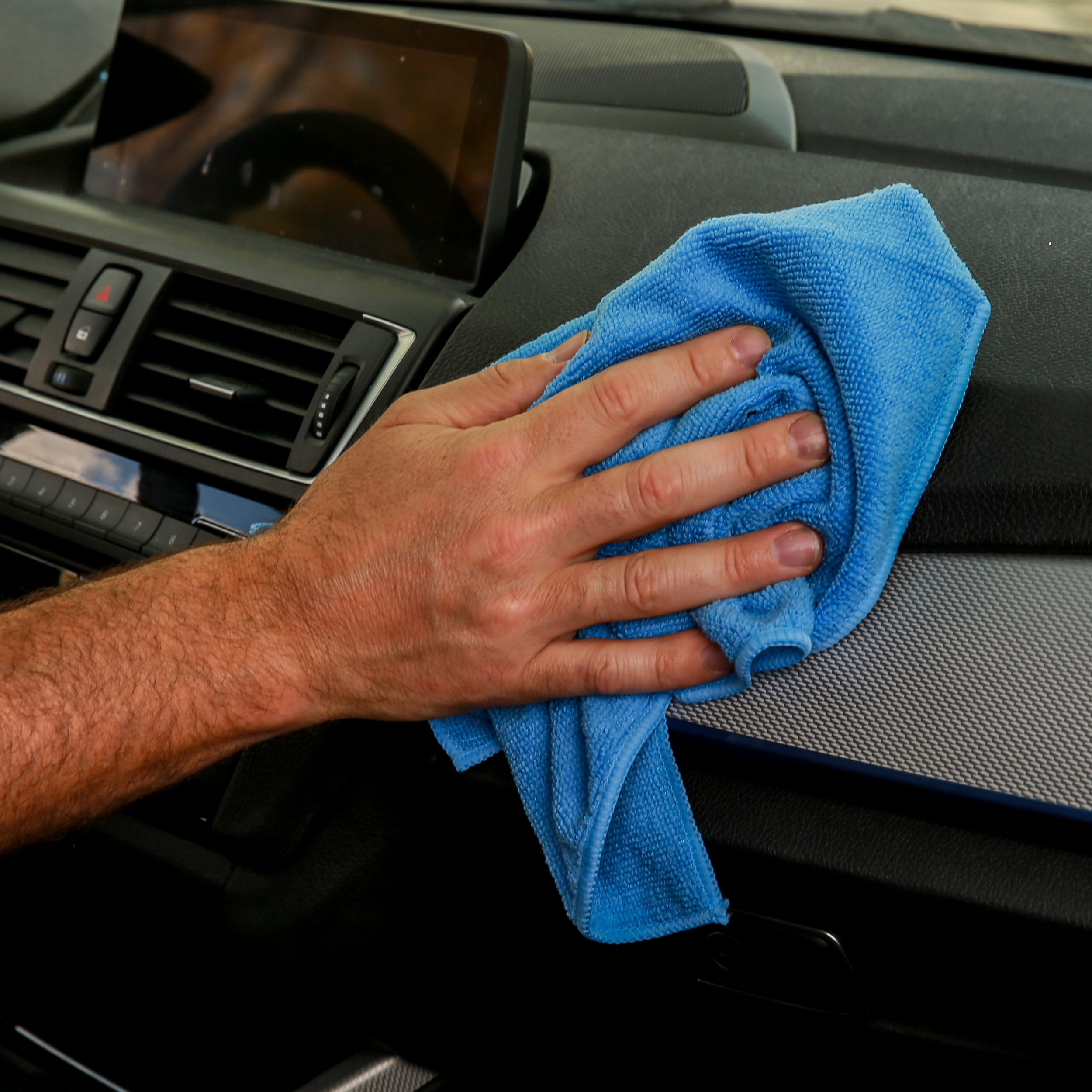DSV Standard Microfiber Cleaning Cloth,Pack of 12 |Red & Yellow & Blue| Size:13.8" x 15.7" | Super Absorbent Reusable Wash Clothes for Car House Window Cleaner