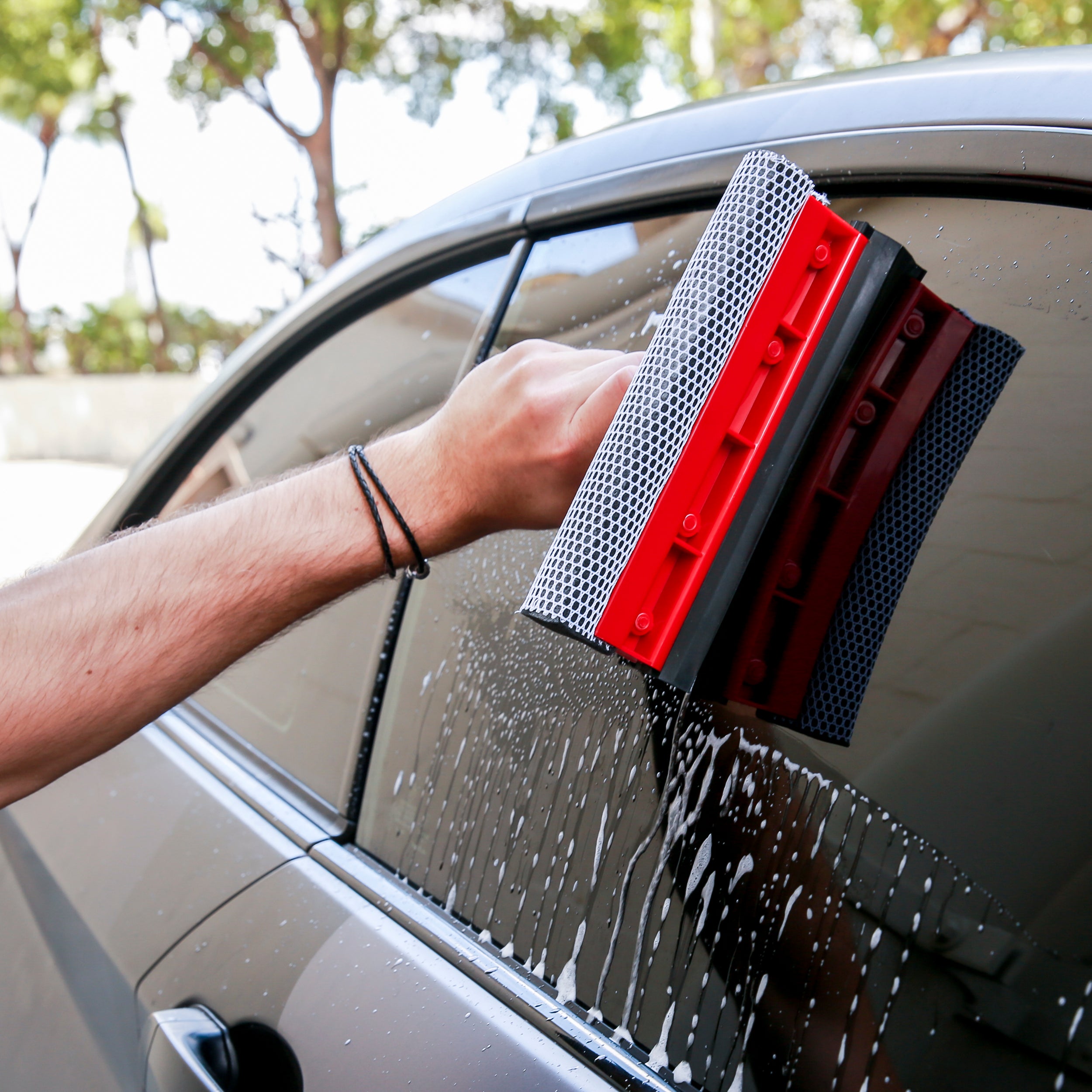 DSV Standard Window Squeegee for Window Cleaning, Window Cleaner Tool for Car Windshield, Shower Door, Boat | 2-in-1 Mini Squeegee for Home and Car Windows