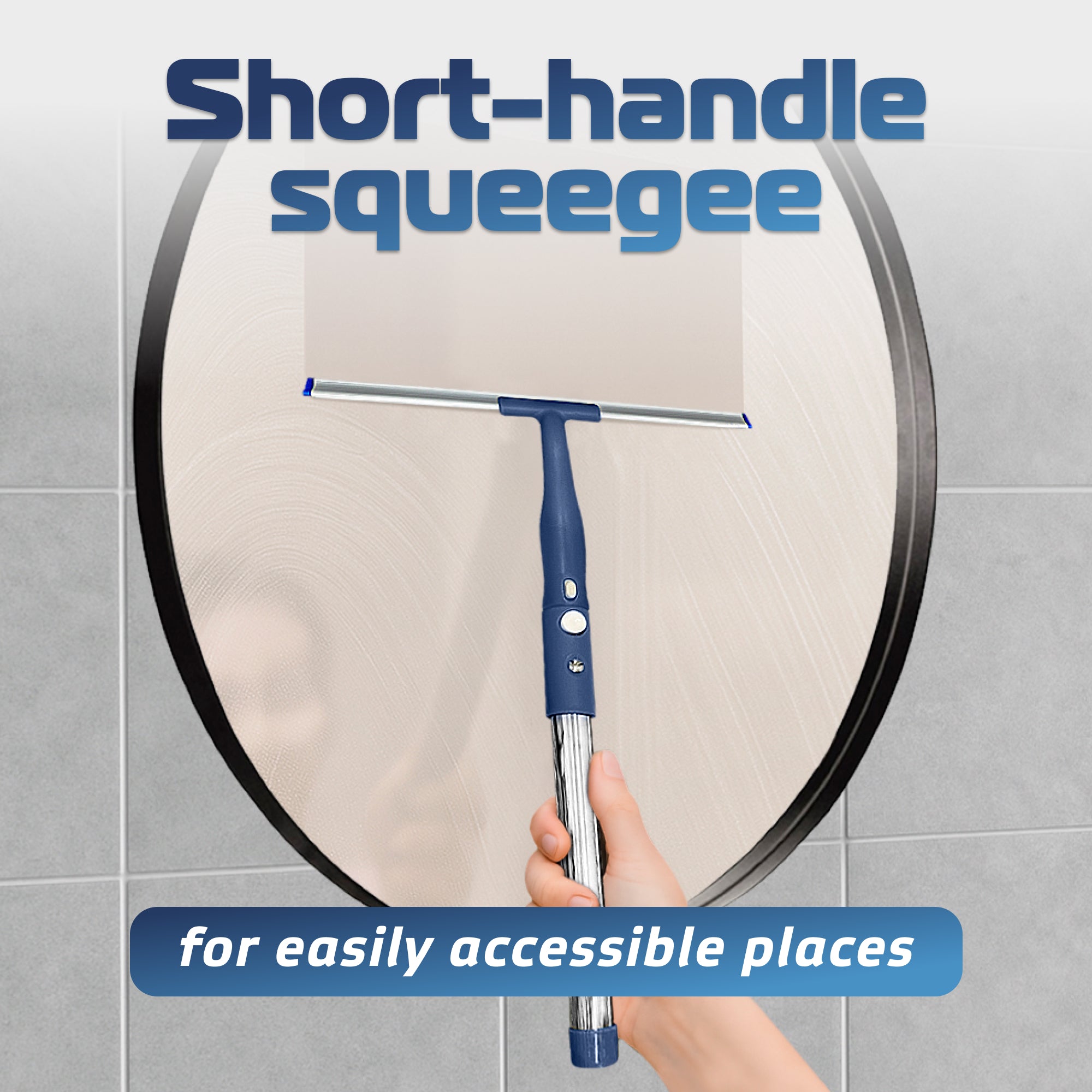 DSV Standard Window Cleaning Kit 62’’, Window Washing Kit with Extension Pole with Silicone Scraper and 2X Microfiber Scrubber Sleeves, Window Cleaner Tool for Home, Shower, Glass, Mirror, Car