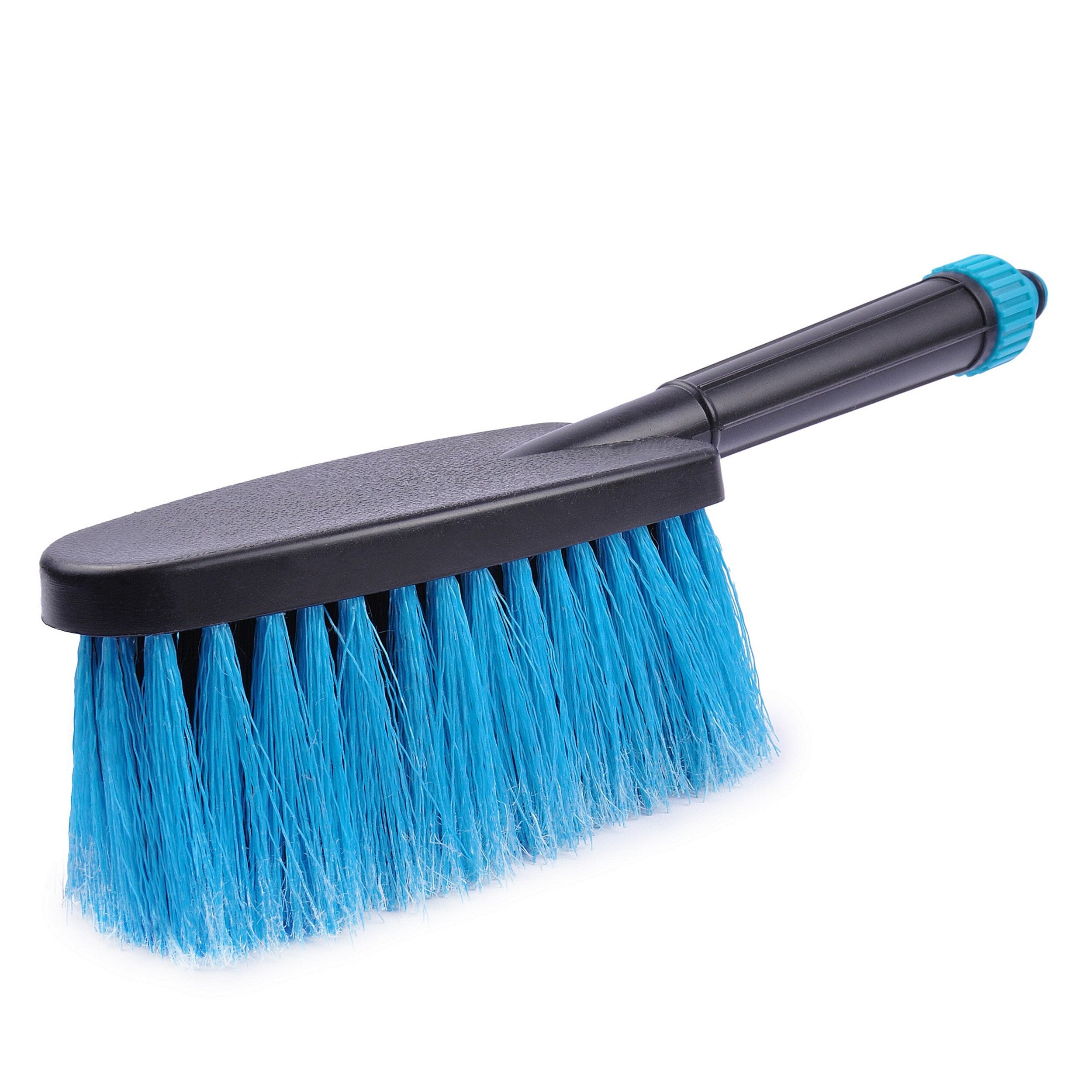 DSV Standard Car Wash Brush with 11.4'' Long Handle, Car Cleaning Brush with Hose Attachment, Car Brushes for Washing 6'' Soft Bristles for Scratch-Free Cleaning Auto, Boat, Truck