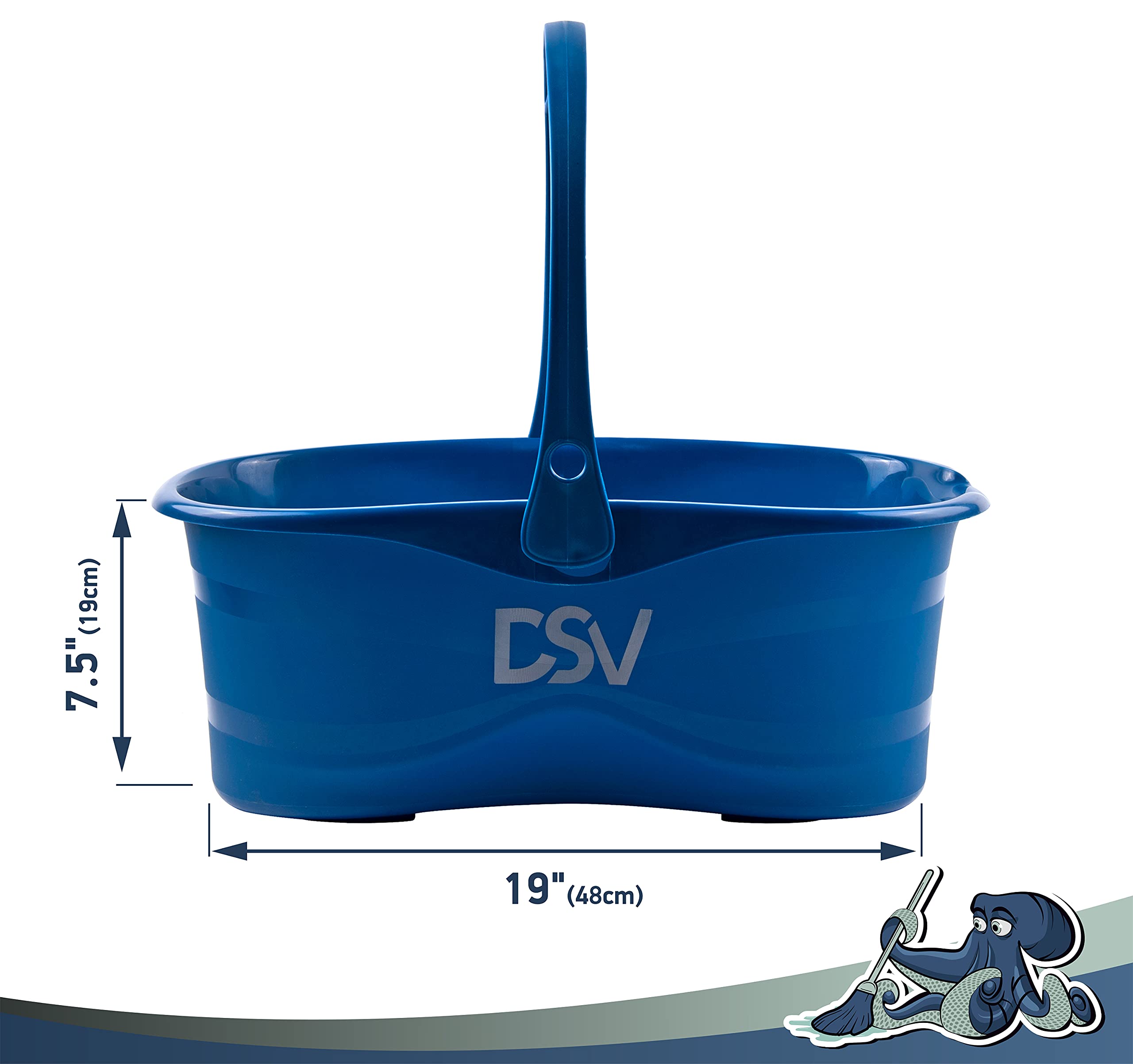 DSV Standard Professional 3.2 Gallon 12L Cleaning Bucket | Pour Spout & Comfort-Grip Handle | Wash Bucket Ideal for Squeegees and Washers up to 17inch length | Household Cleaning Supplies