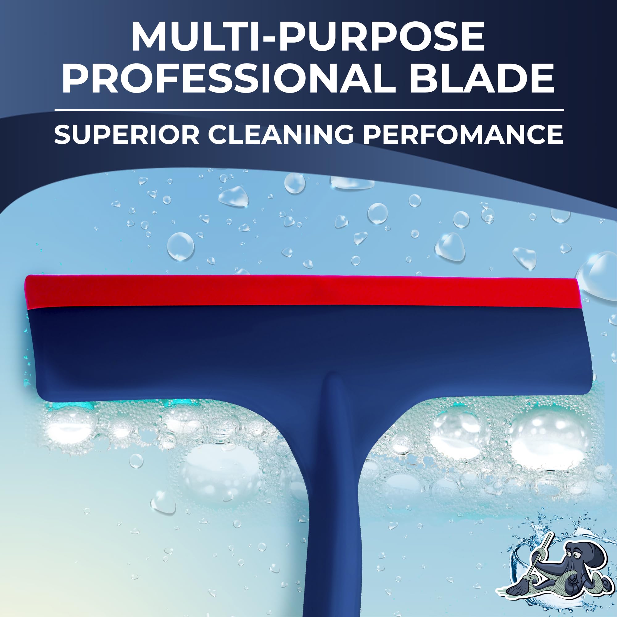 DSV Standard All-Purpose Squeegee - Window Cleaner, Squeegee for Window Cleaning, Shower Squeegee for Glass Doors, Window Squeegee for Home, Squeegee for Car Windows, Streak Free 6.3 inch Blade