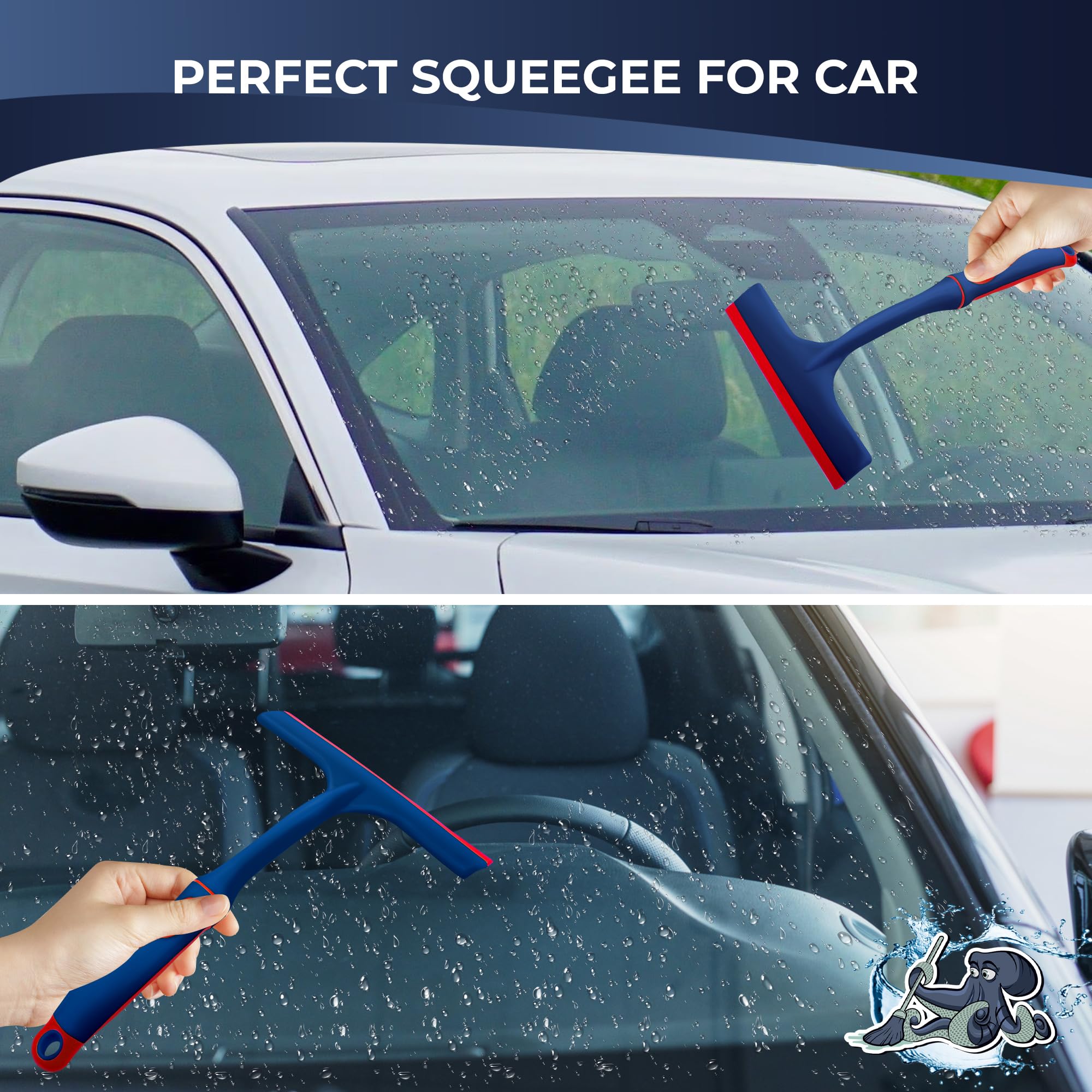 DSV Standard All-Purpose Squeegee - Window Cleaner, Squeegee for Window Cleaning, Shower Squeegee for Glass Doors, Window Squeegee for Home, Squeegee for Car Windows, Streak Free 6.3 inch Blade