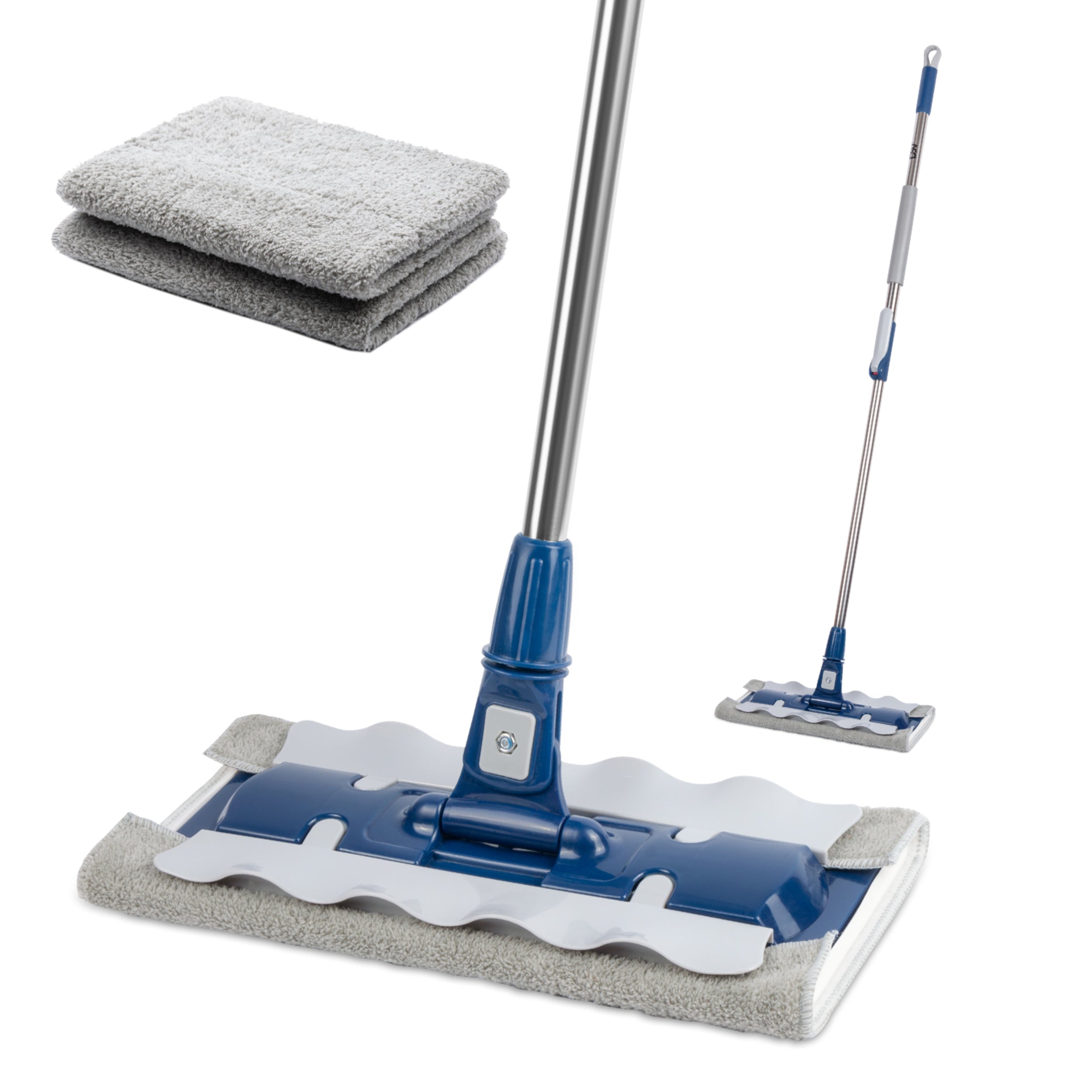DSV Standard Professional Microfiber Mop with 2 Extra Microfiber Washable Pads, Adjustable Pole, Dry & Wet Floor Cleaning FOR ALL TYPE OF SURFACES, Wood Floor Mop, Heavy Duty Mop