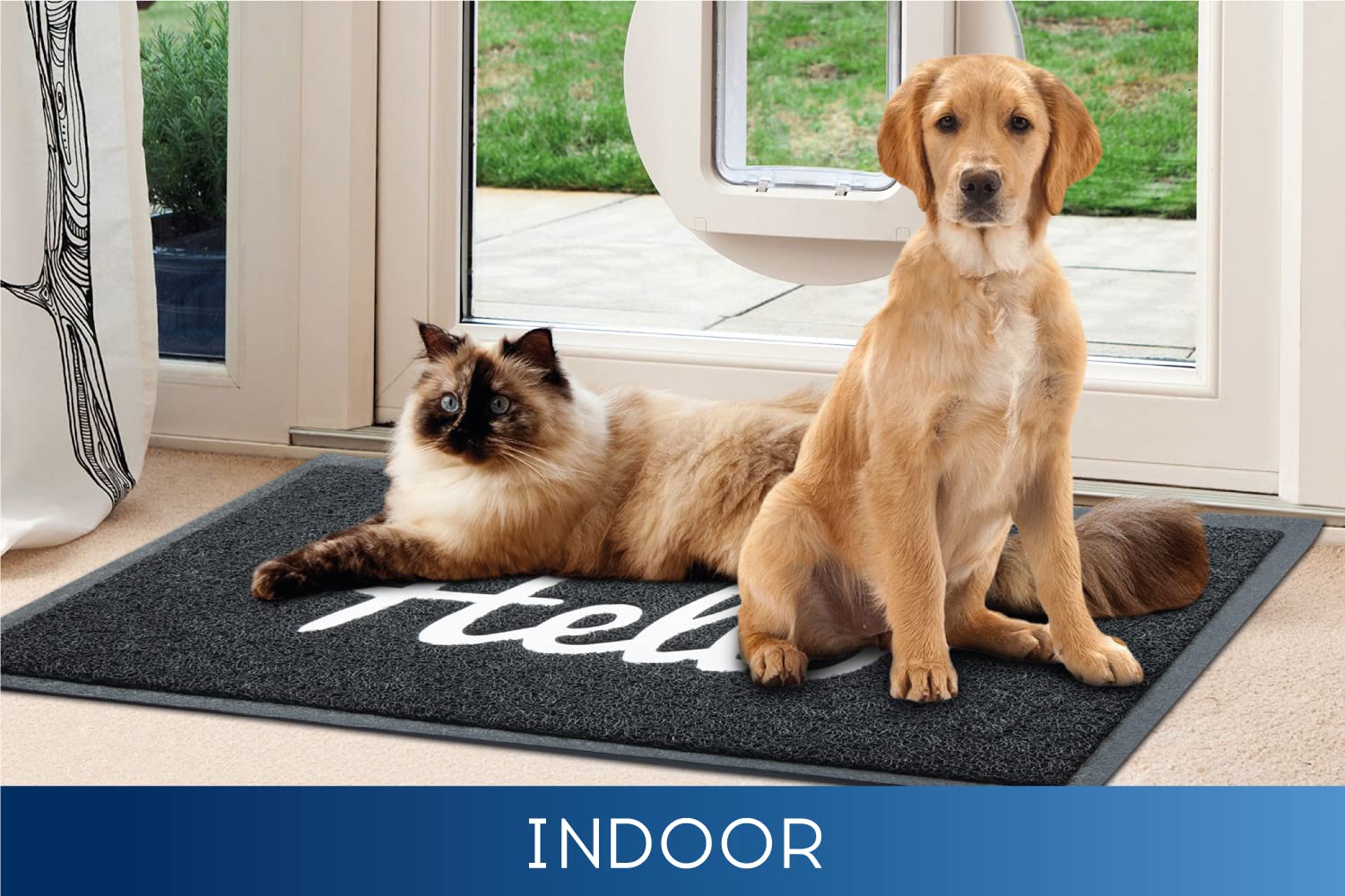DSV Standard Front Door Mat - Home Welcome Mats Outdoor and Indoor, Heavy-Duty Low-Profile Non-Slip Welcome Mat, Outside Entry, Yard, Floor, Patio 30"x 17.5", Black