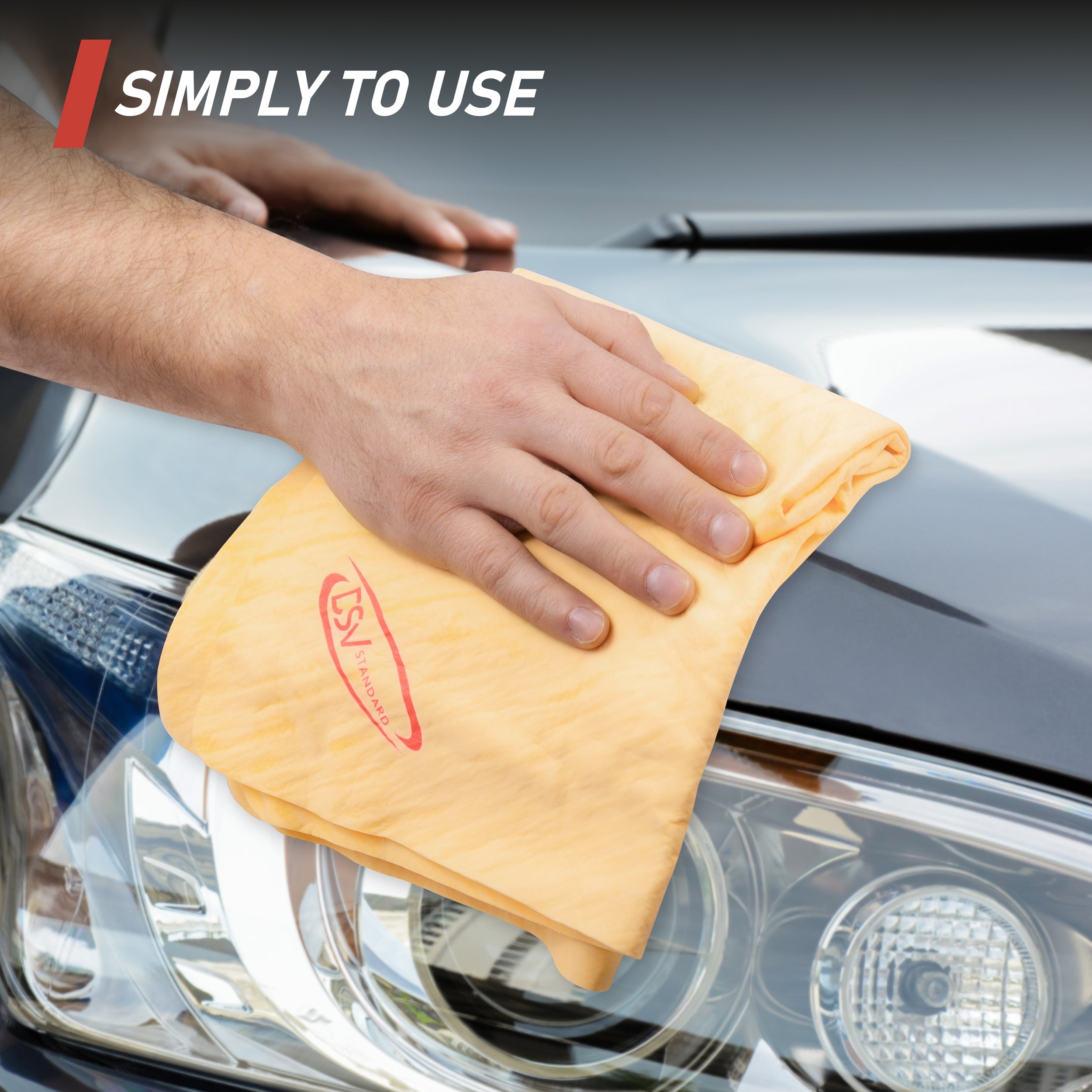 DSV Standard Premium Car Care Towel, Drying Super Absorbent Chamois Cloth for Car Wash, Spotless & Scratch and Lint Free Shine β 27.5 X 17 inches, 1 - Pack
