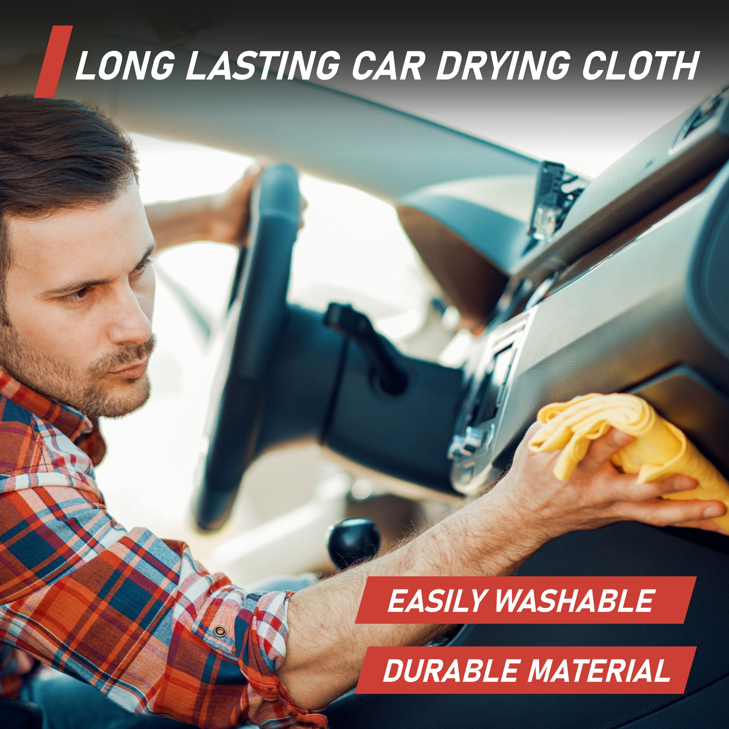 DSV Standard Premium Car Care Towel, Drying Super Absorbent Chamois Cloth for Car Wash, Spotless & Scratch and Lint Free Shine β 27.5 X 17 inches, 1 - Pack