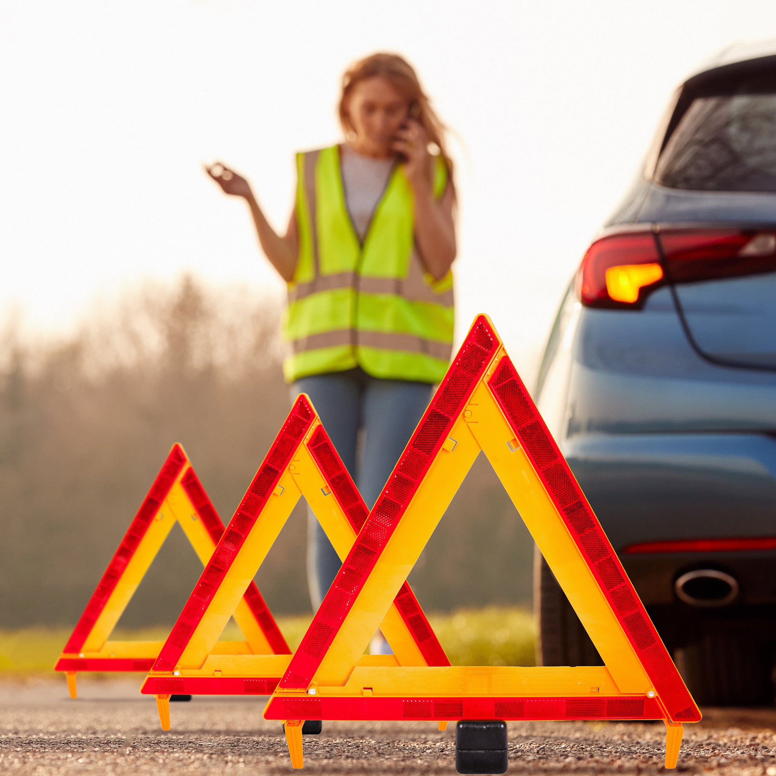 Don't risk your safety - buy a traffic triangle today drive with peace of mind and confidence! 🛣️👍