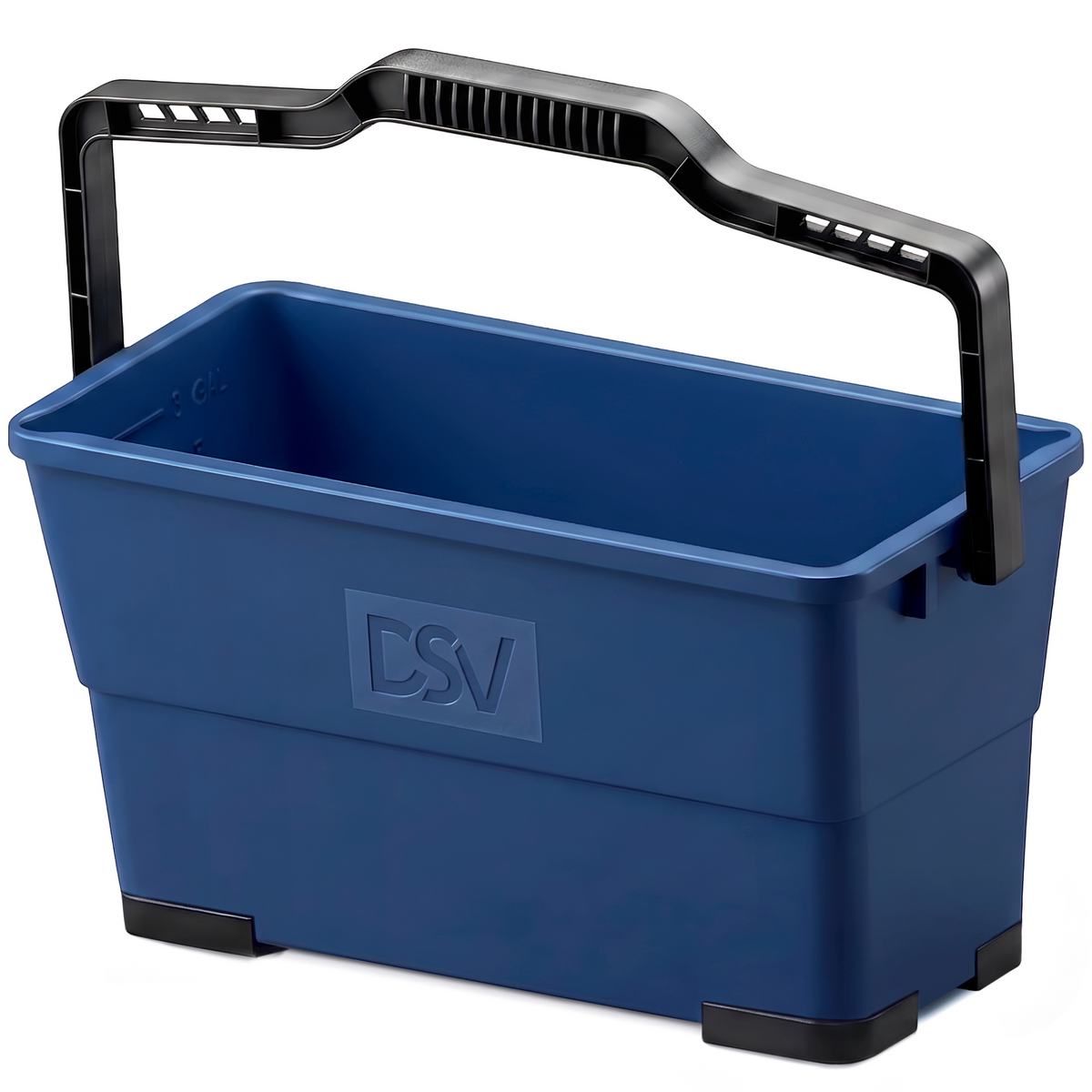 DSV 3-Gallon Cleaning Bucket with Handle, Compact Water Bucket with Anti-Slip Rubber Feet & Dual Pour Spouts, Lightweight Plastic Bucket for Mopping, Car Washing, Window and Household Cleaning, Blue