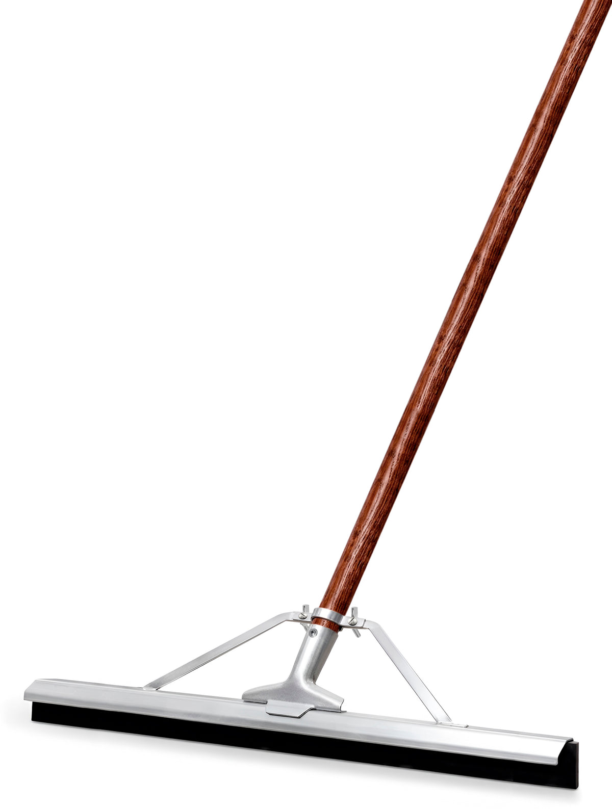 DSV Straight Rubber Floor Squeegee 24'' with Tapered Wood Handle 57''