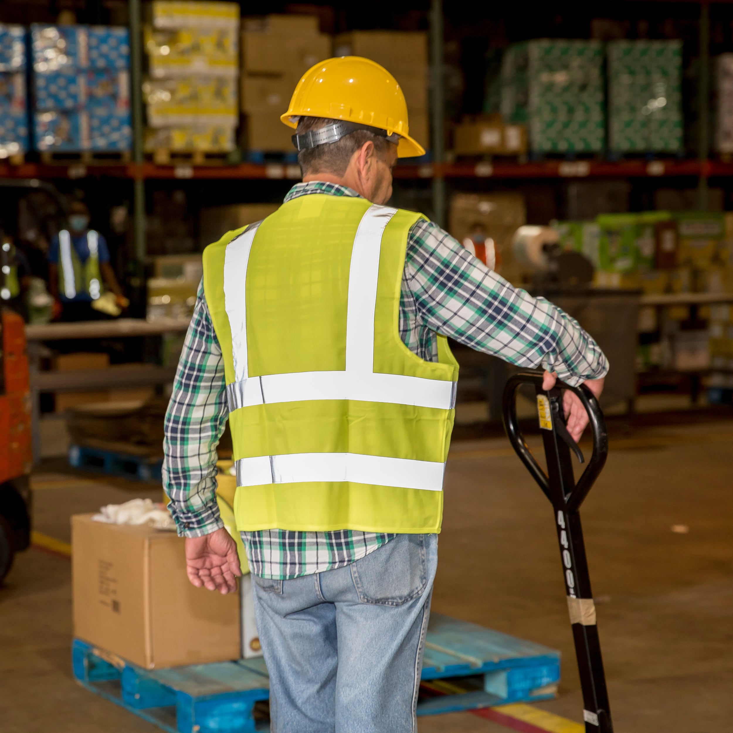 DSV Standard High Visibility Reflective Safety Vest with Zipper | Neon Yellow | Size Large| Lightweight & Breathable | 360 Degrees Visibility | Meets ANSI/ISEA 107-2010 Class 2