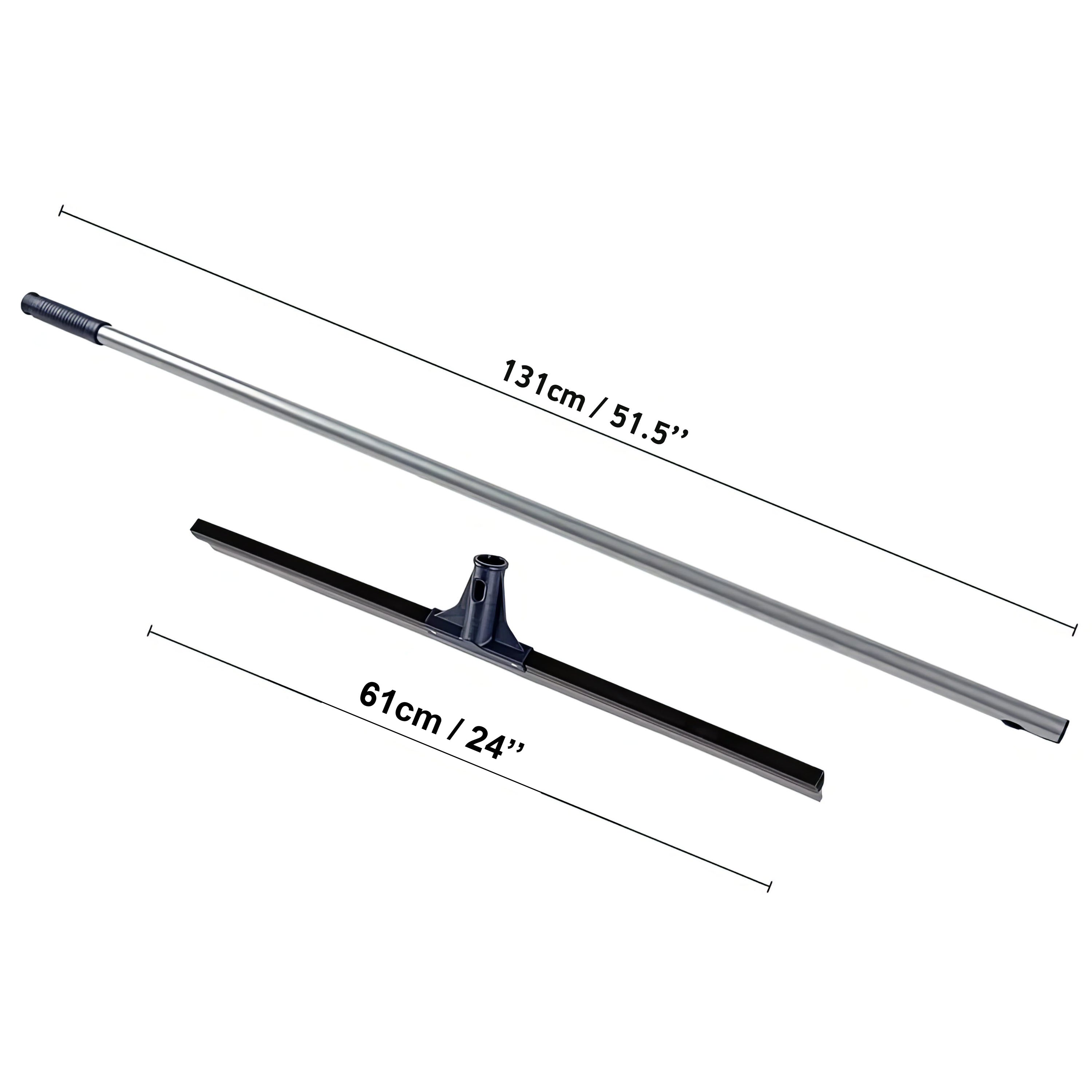 DSV Standard Professional Floor Squeegee for Concrete Floor, 24" Large Floor Squeegee Broom for Floor, Heavy Duty Floor Squeegee for Tile Floor with 51.5" Handle for Garage, Deck