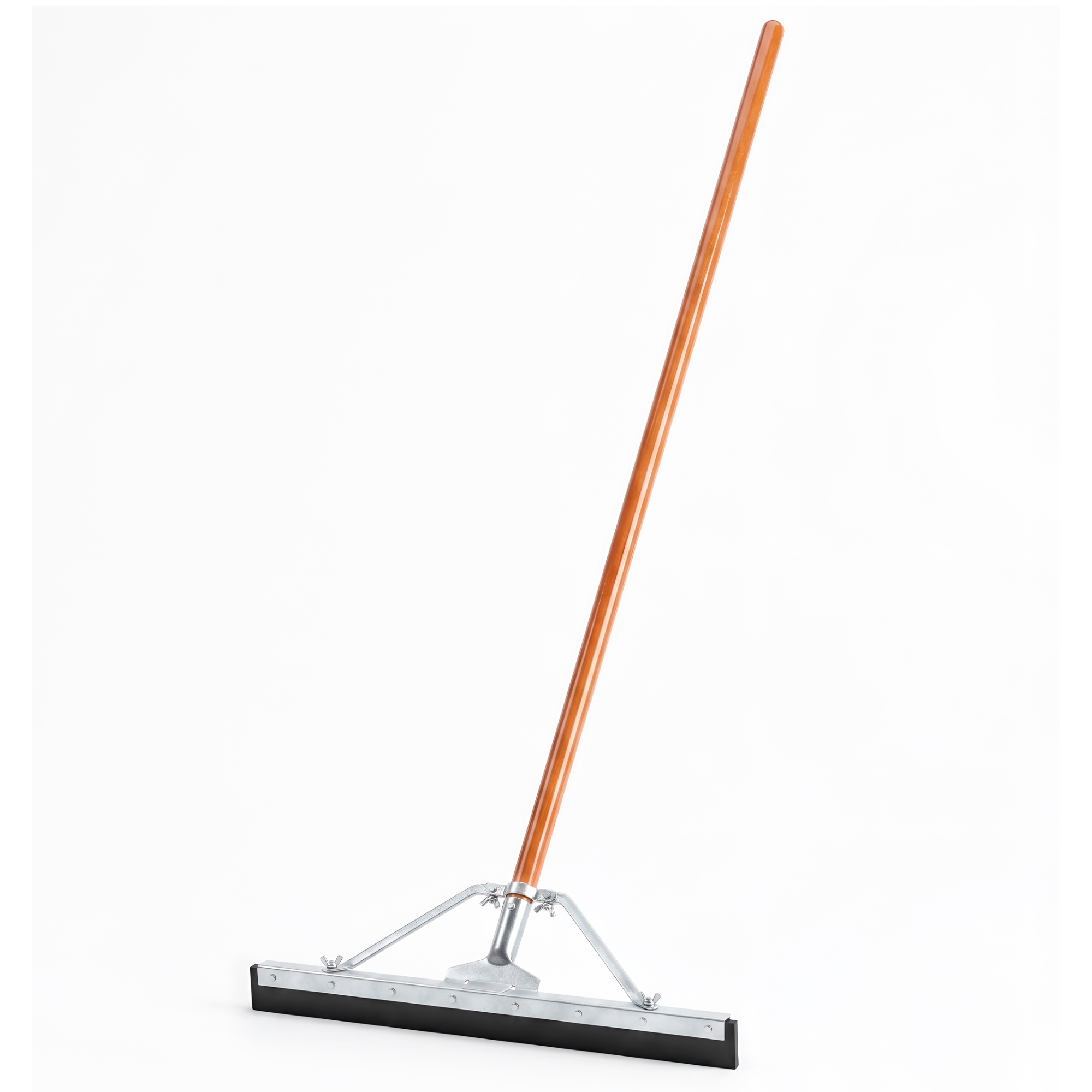 DSV Straight Rubber Floor Squeegee 24'' with Tapered Wood Handle 57''