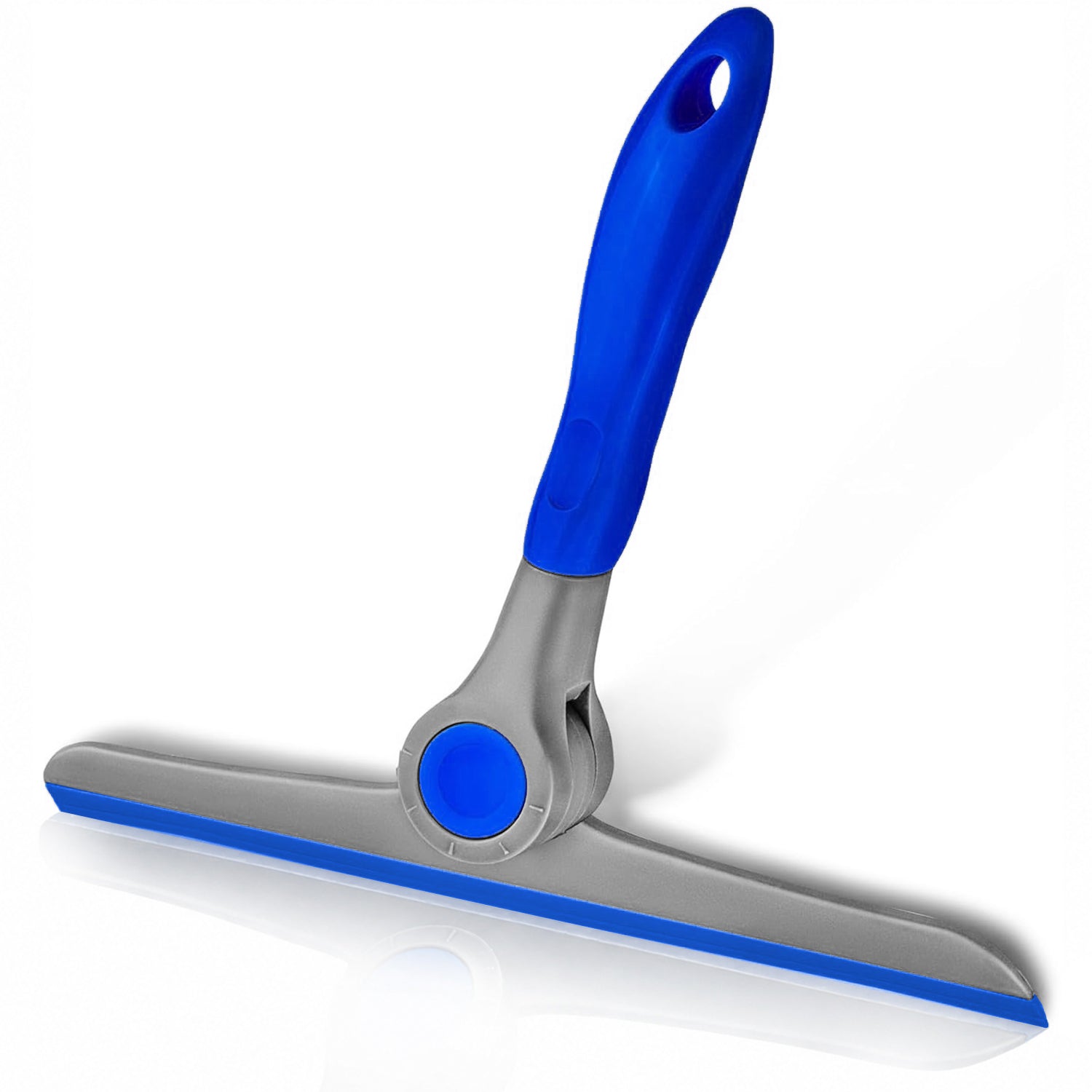 DSV Standard Shower Squeegee for Glass Doors, Squeegee for Window Cleaning, All Purpose Window Cleaner Tool | Mini Window Squeegee for Home | 10" Blade and 8.3" Handle, Blue