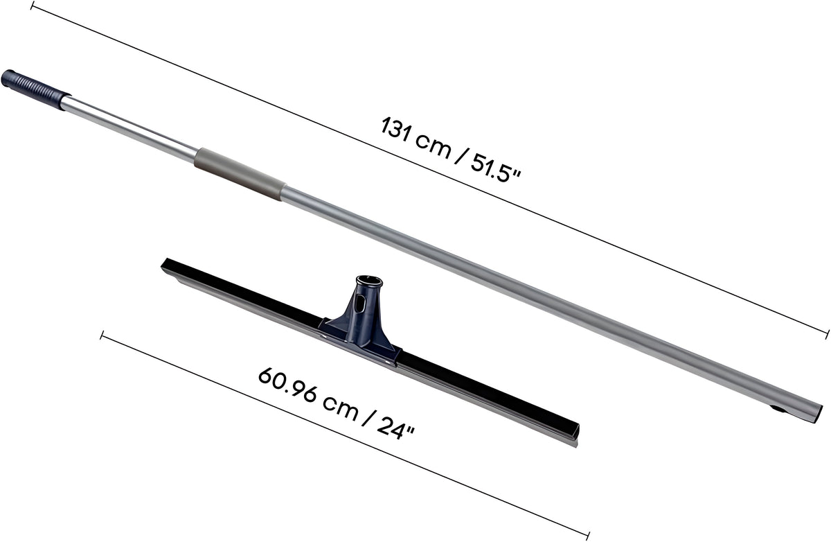 DSV Professional Floor Squeegee for Concrete Floor, 24" Large Floor Squeegee Broom for Floor, Heavy Duty Floor Squeegee for Tile Floor with 51.5" Handle for Garage, Deck