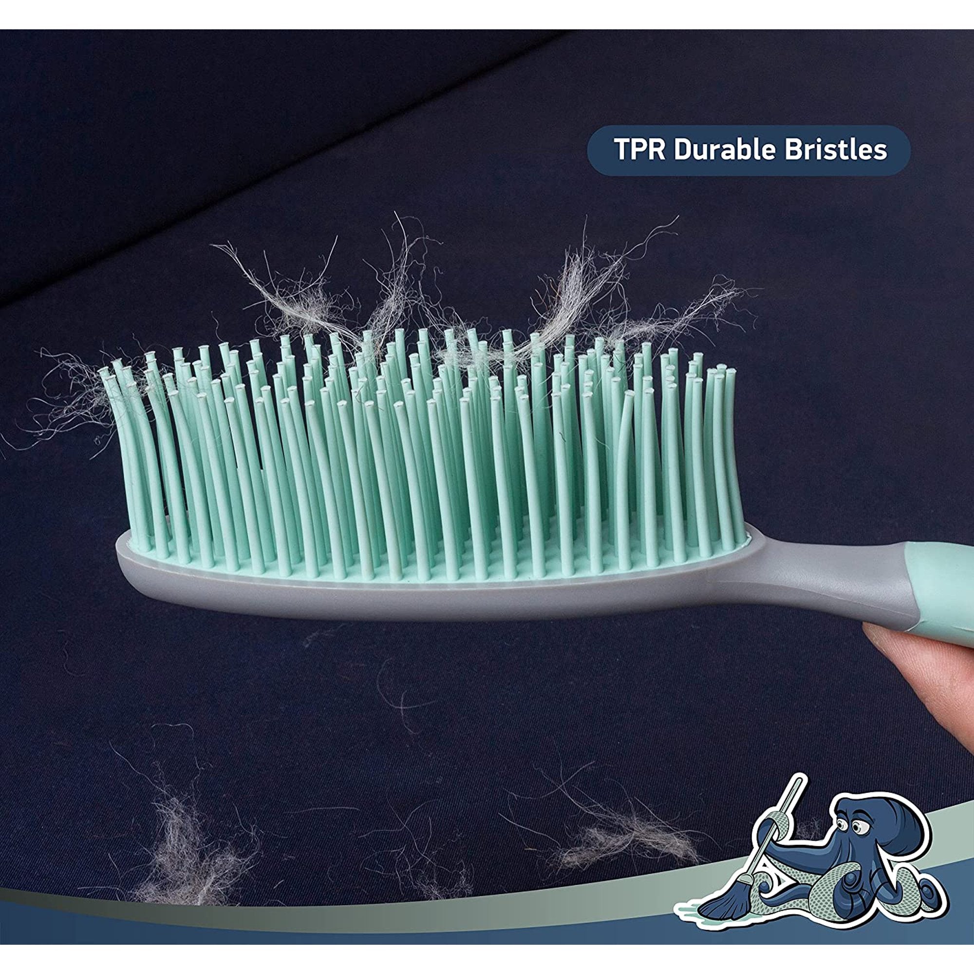 DSV Standard Soft Bristle Brush and Scrubber with Plastic Dustpan Set, Handle with Hanging Hole