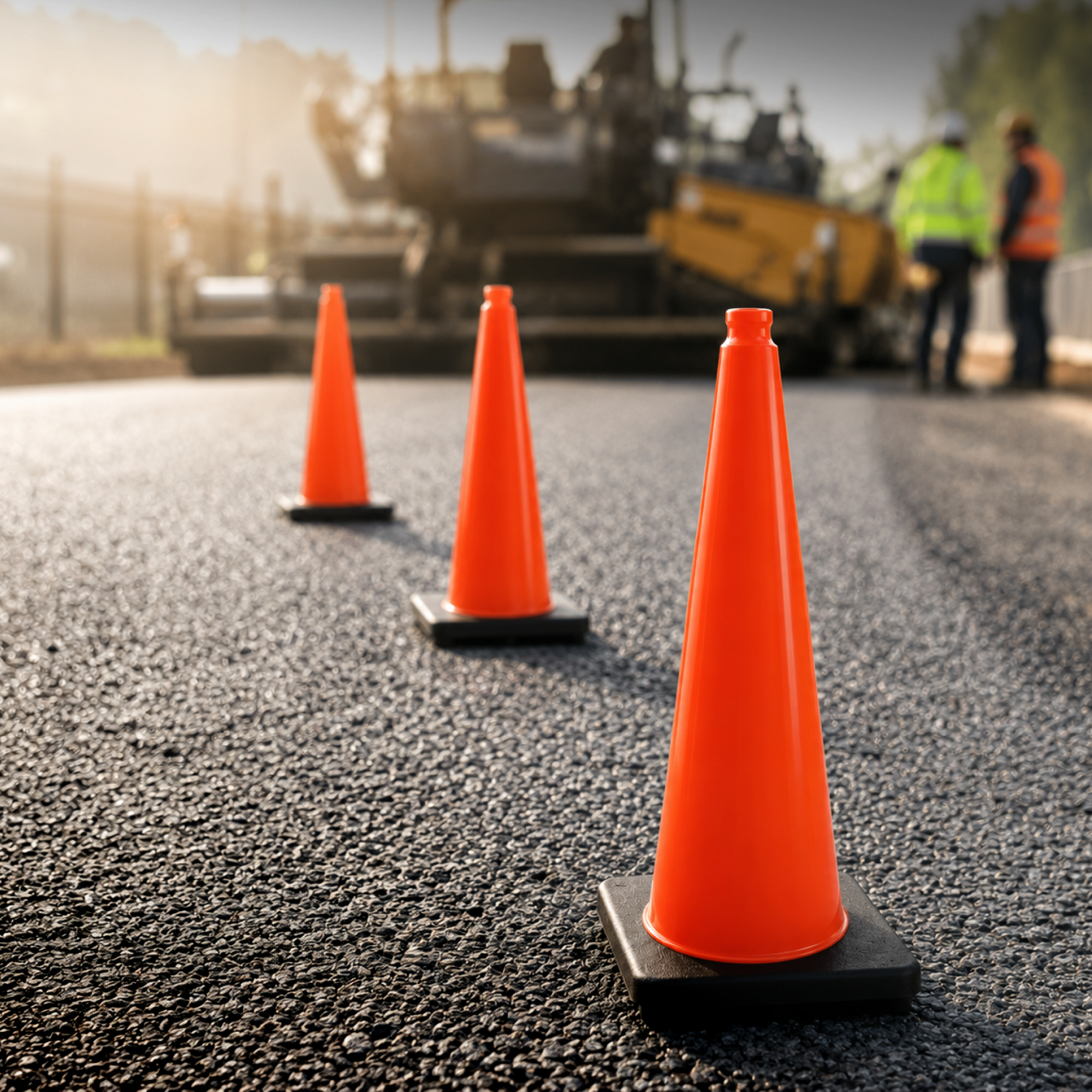 DSV Traffic Safety Cones 28’’ with Heavy Black Base - 1 PK, Orange, PVC