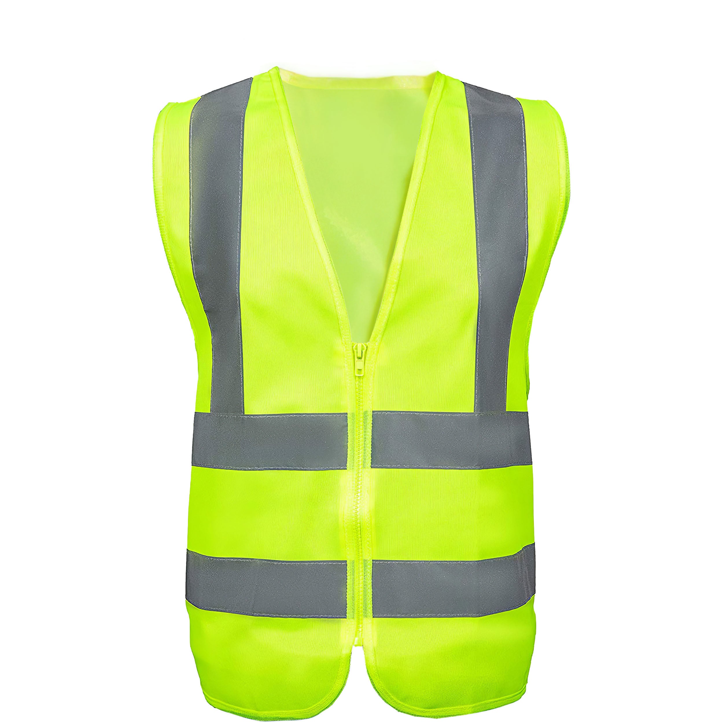 DSV Standard High Visibility Reflective Safety Vest with Zipper | Neon Yellow | Size X-Large| Lightweight & Breathable | 360 Degrees Visibility | Meets ANSI/ISEA 107-2010 Class 2