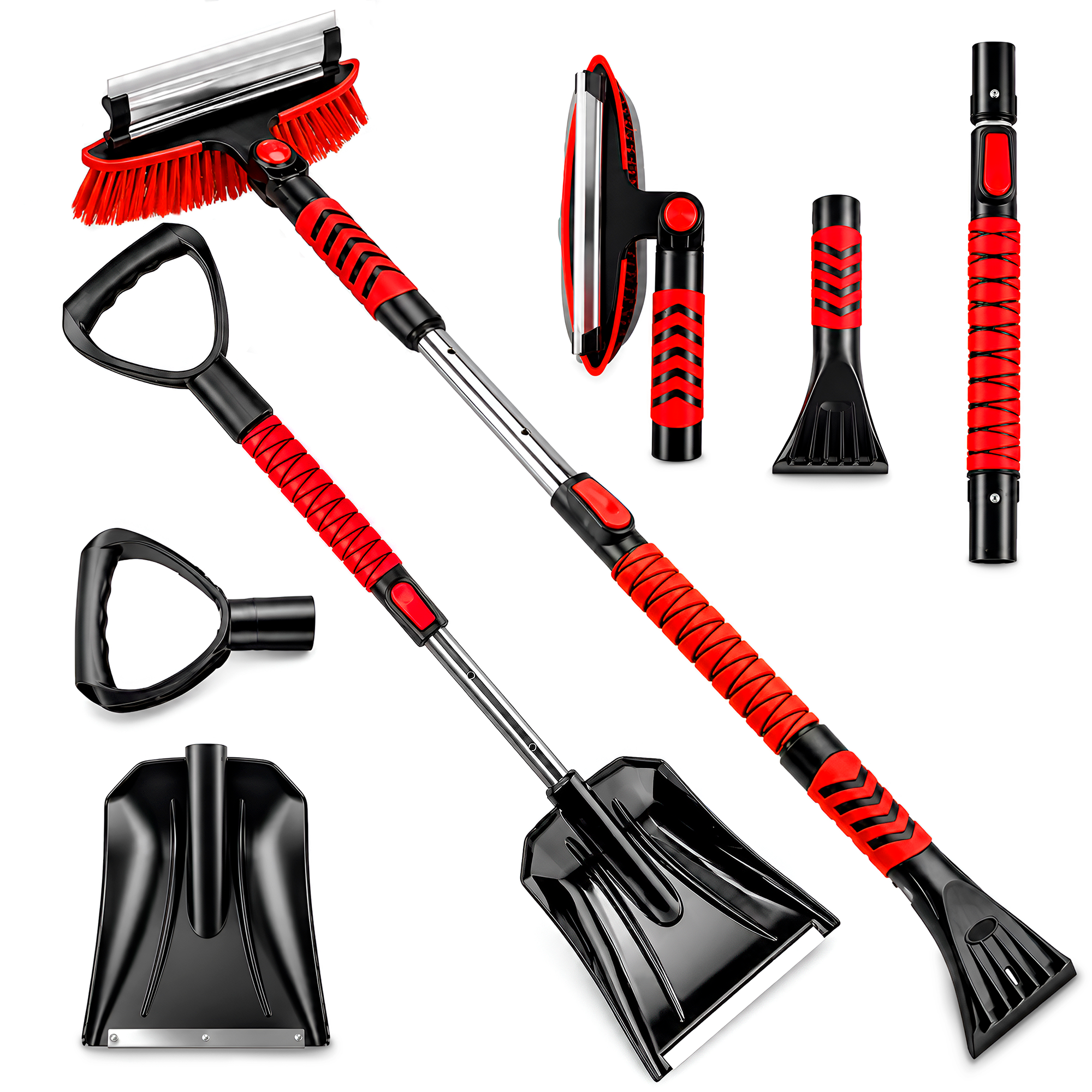 DSV Extandable Snow Brush for Car Windshield with Ice Scrapers